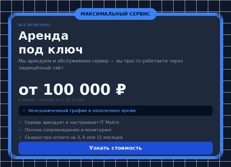 Аренда под ключ — от 100 000 ₽ в месяц