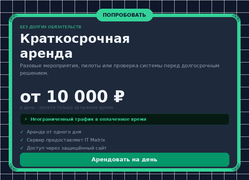 Краткосрочная аренда — от 10 000 ₽ в день